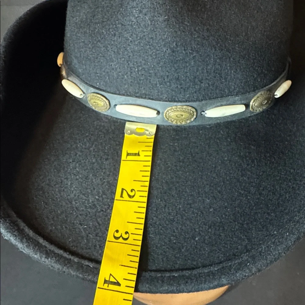 Vintage Black Wool Scala Western Hat